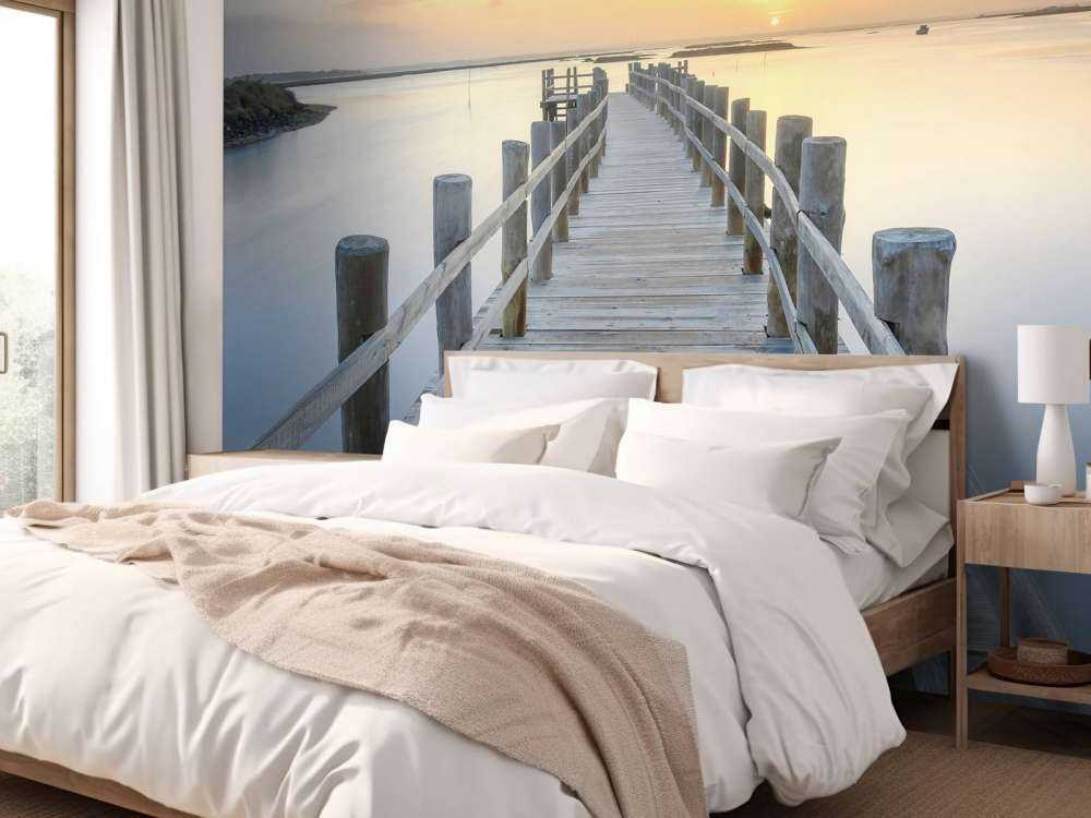 Ponteggi in legno al tramonto