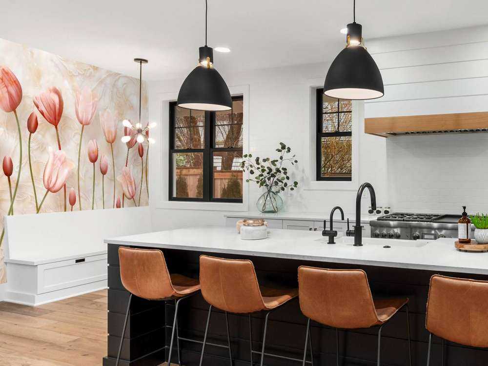 Tulipanes rosas ondulantes