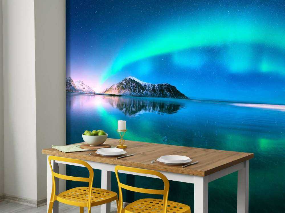 Riflessione dell'aurora boreale