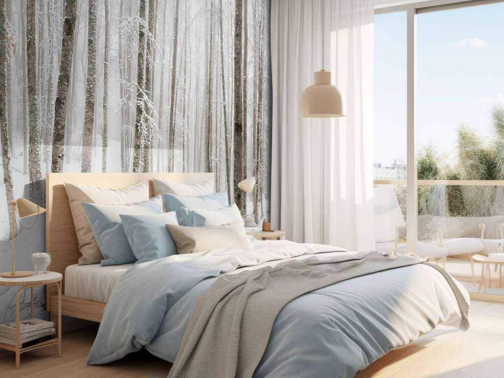 Foresta di faggio con neve