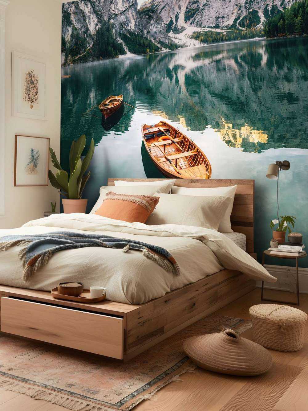 Barche nel lago italiano