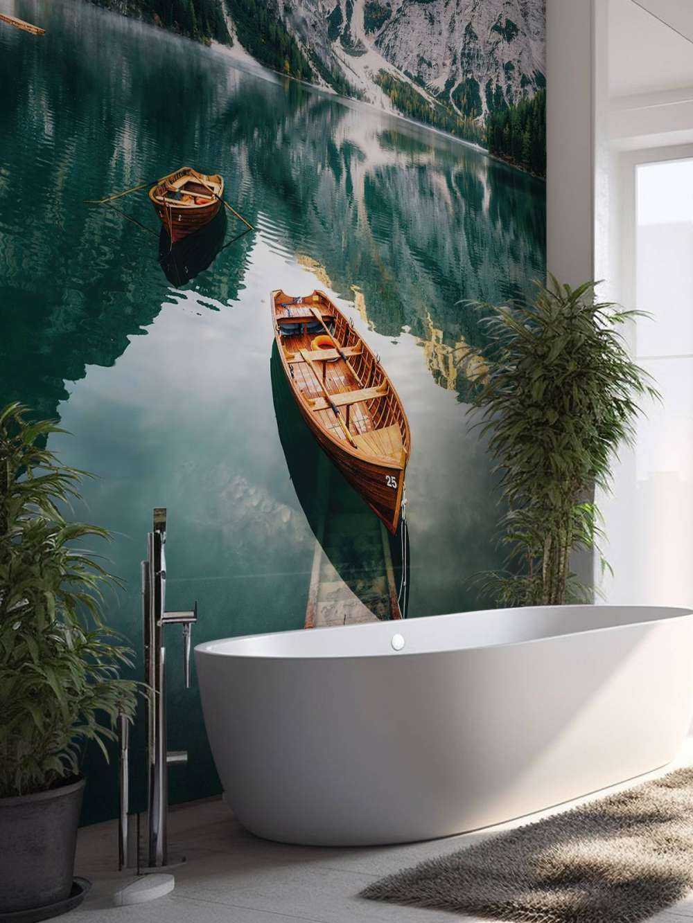 Barche nel lago italiano