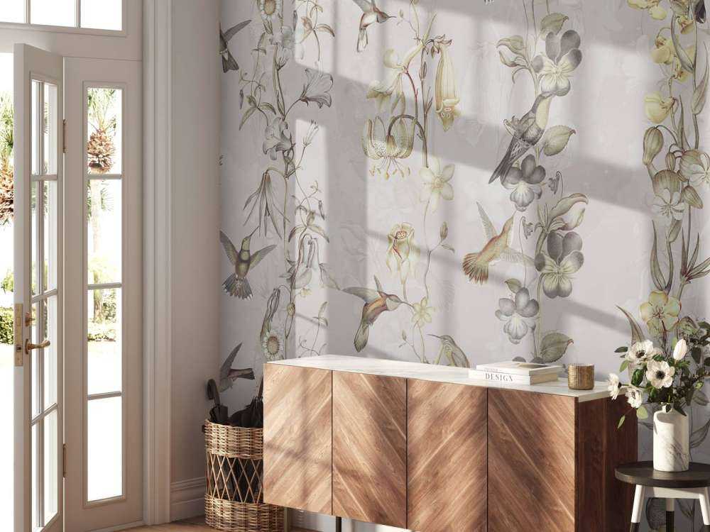 Fiori di prato e giardino crema