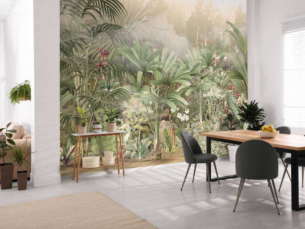 Mattina nel Giardino Tropicale Verde