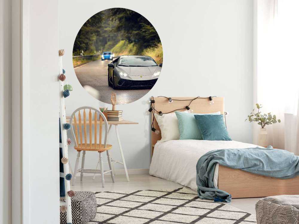 Lamborghini grigio mat nella natura