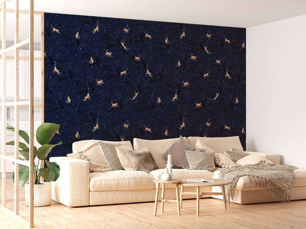 Scimmie tropicali - blu