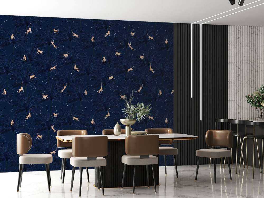 Scimmie tropicali - blu