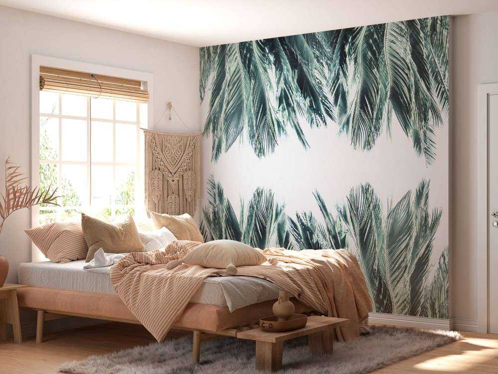 Foglie di palma su sfondo bianco