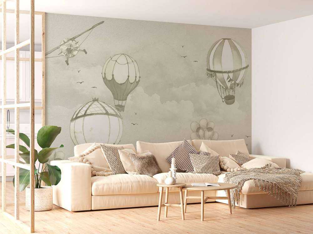 Mongolfiere in verde