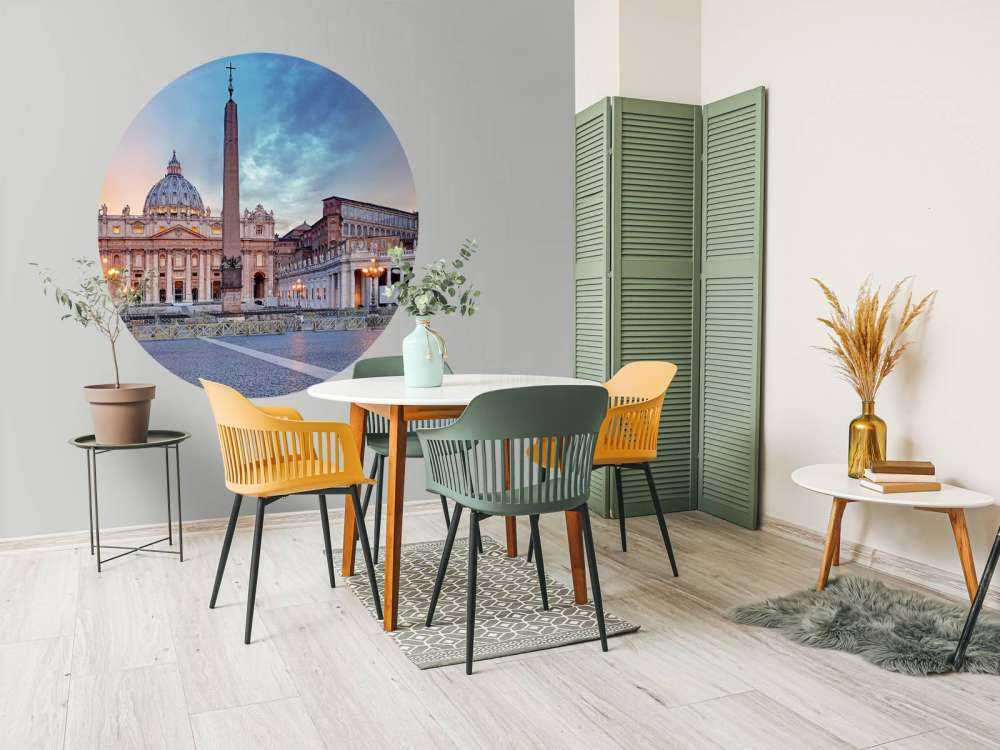 Piazza San Pietro con arcobaleno