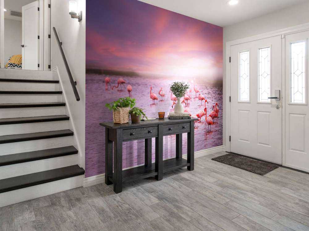 Fenicottero con tramonto