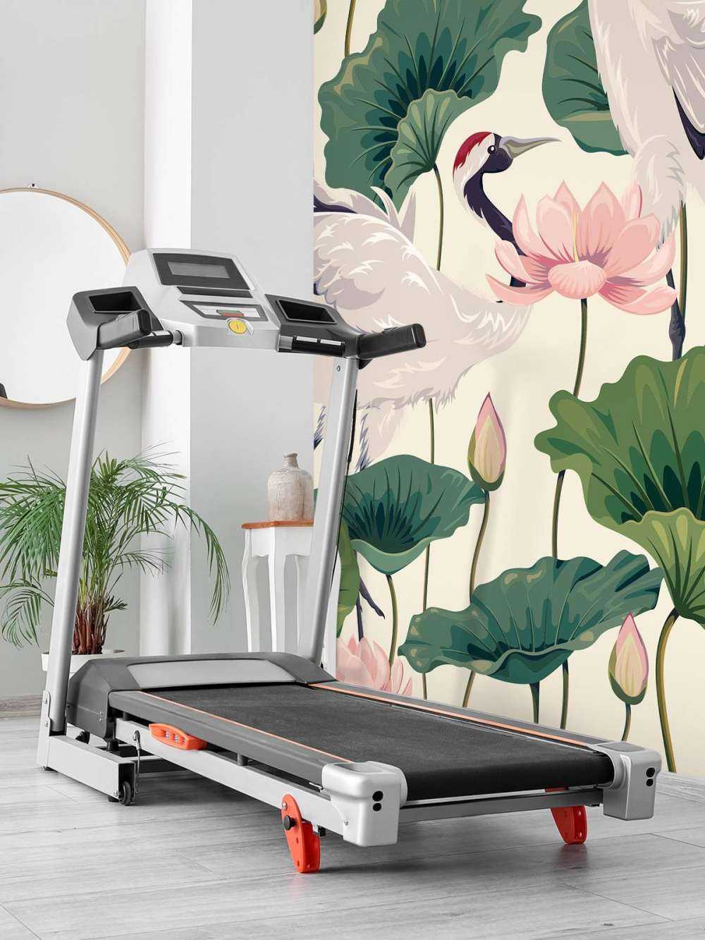 Coppia di gru con loto