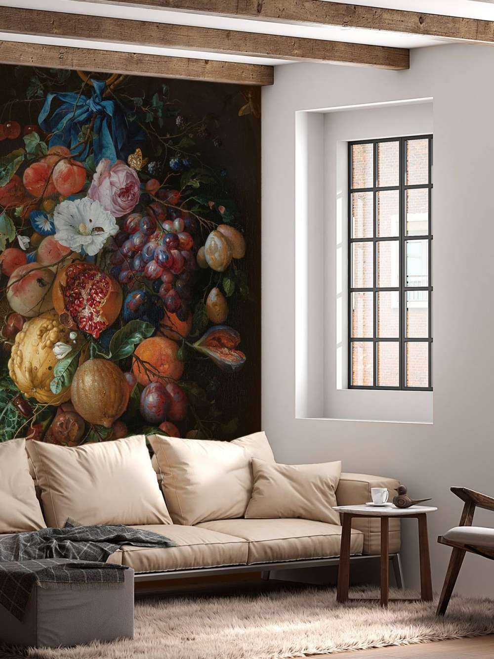 Festone di frutta e fiori