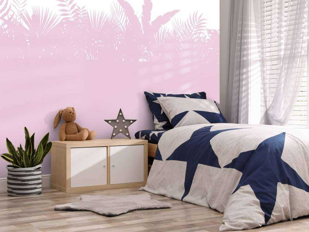 Sagome di foglie di palma, rosa