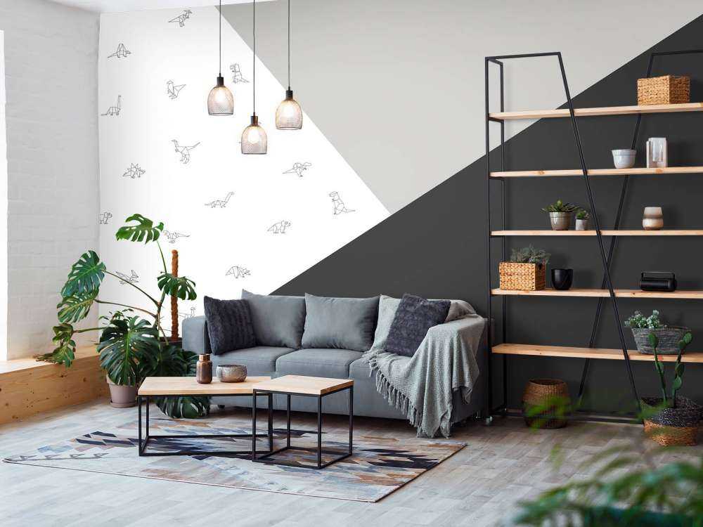 Triangoli bianchi e neri con i dinosauri