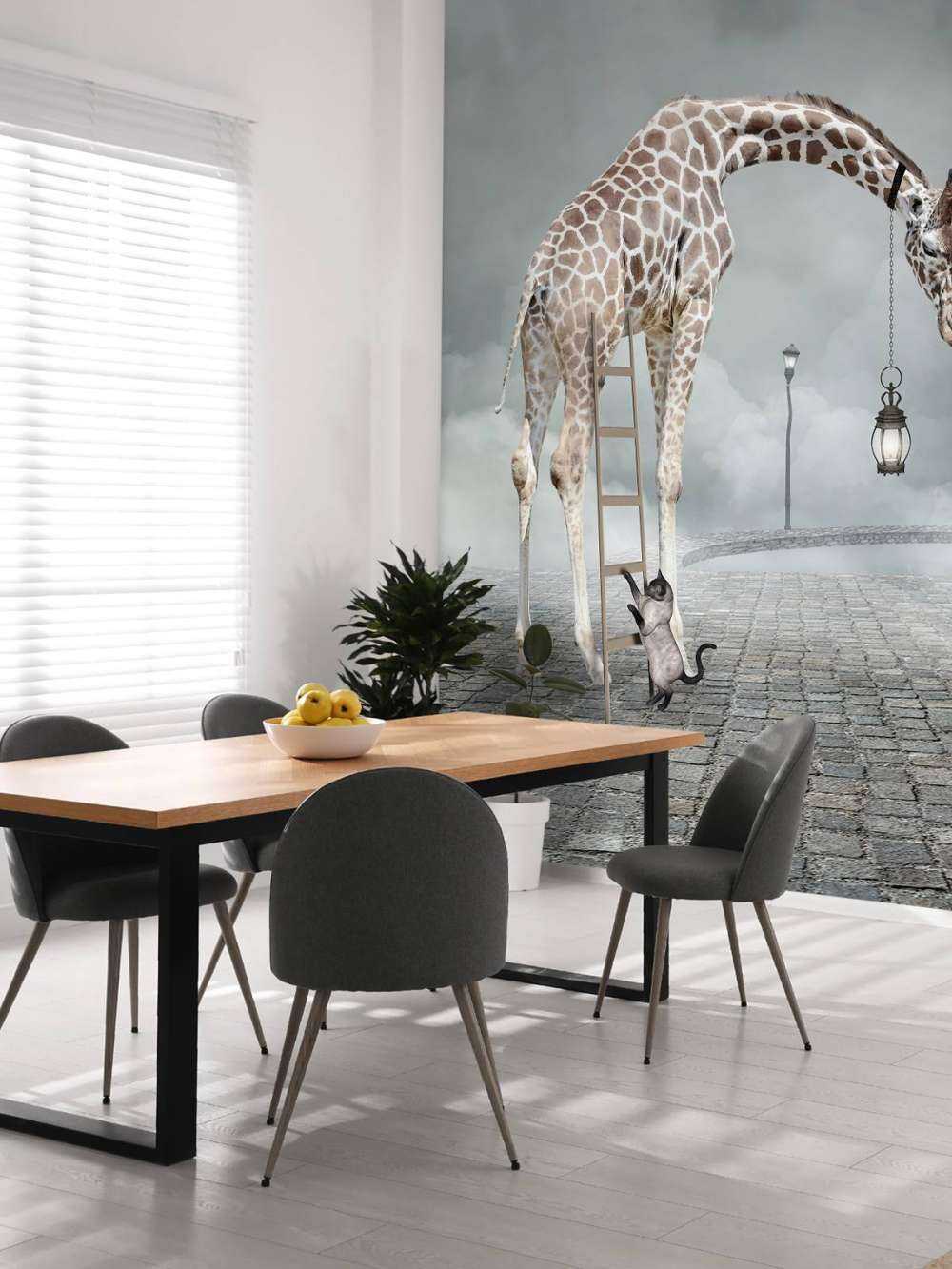 Paesaggio fantastico con animali