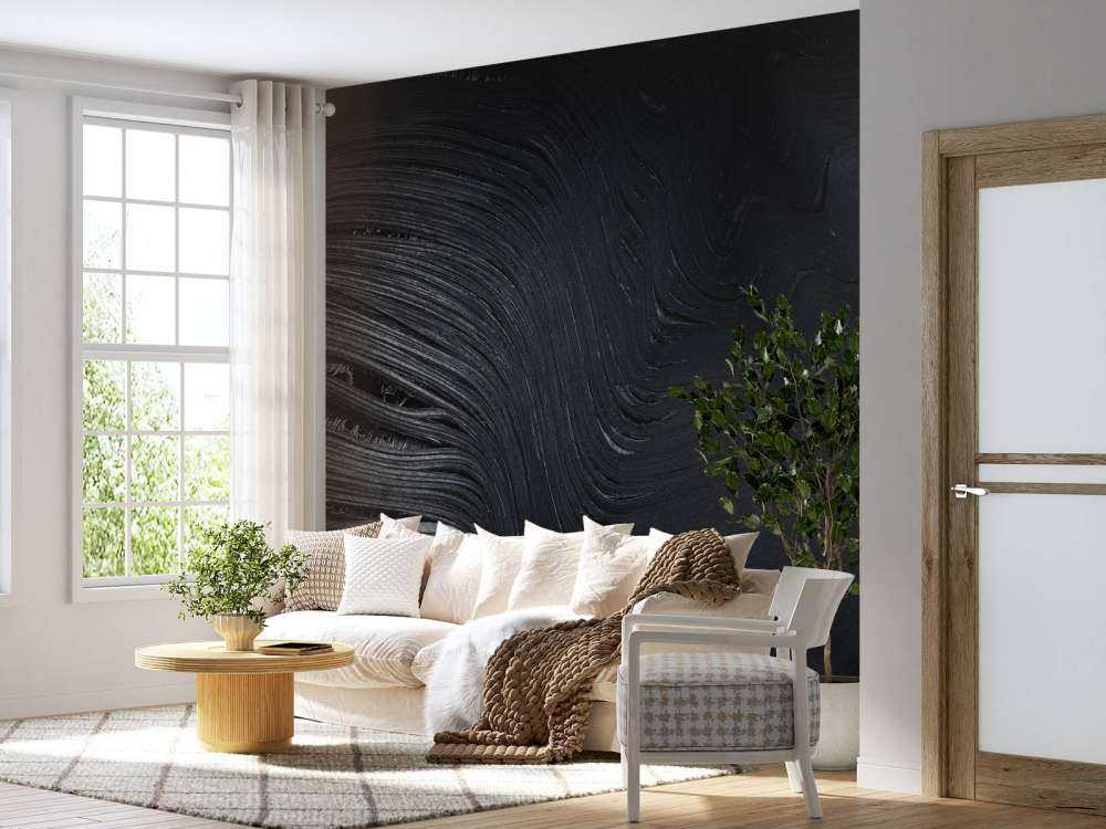 Vecchia foglia di palma in bianco e nero