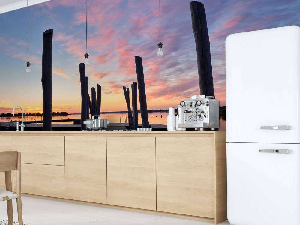 L'alba al bacino di nuoto