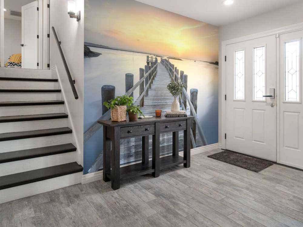 Ponteggi in legno al tramonto