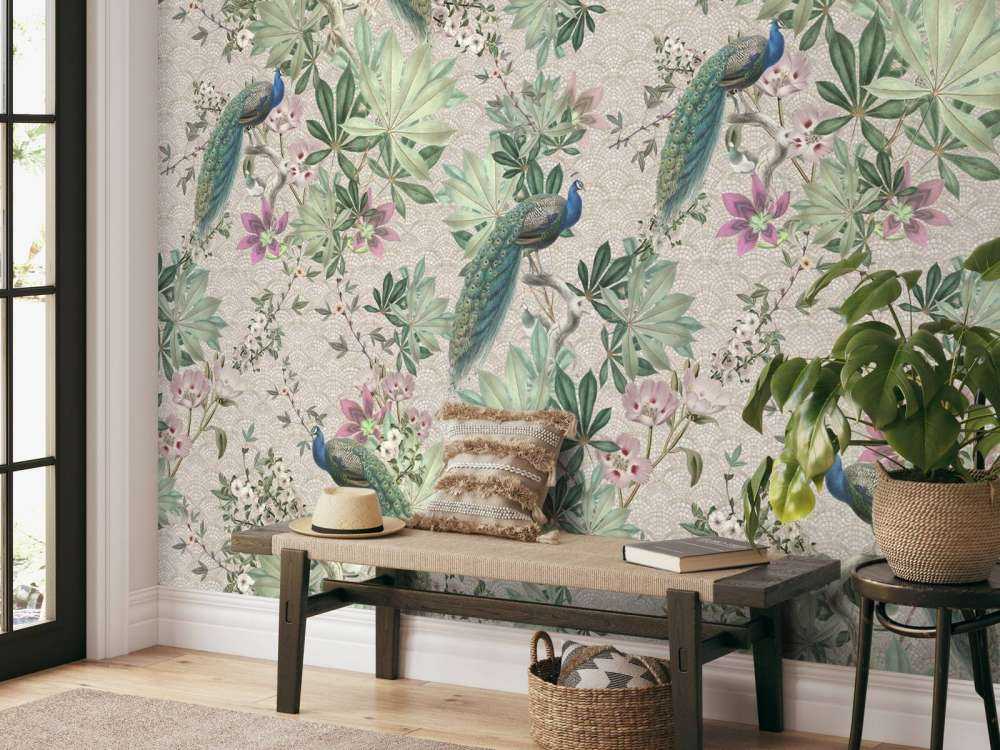 Pavoni da giardino vintage - crema