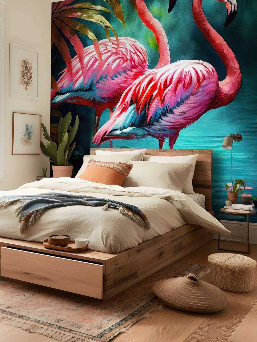 Duo di Fenicotteri Rosa Velluto