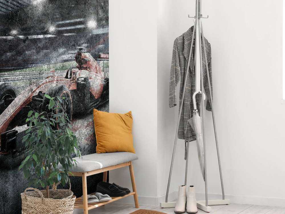 Auto da corsa nello stadio