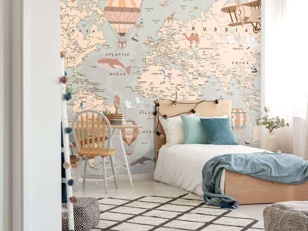 Mappa del mondo beige