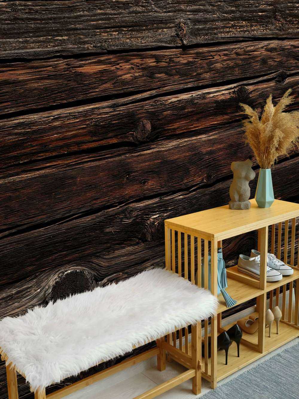 Vecchio legno scuro orizzontale