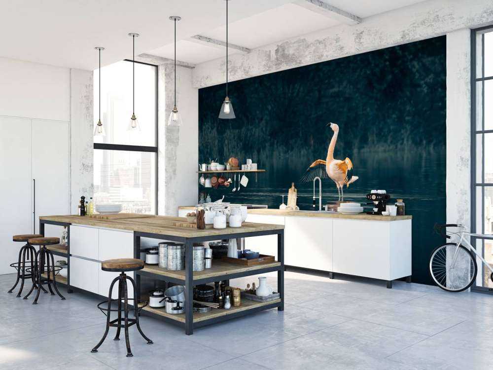 Fenicottero in un lago deserto