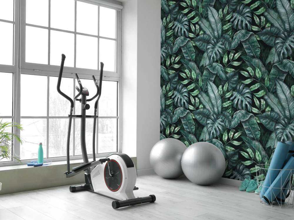 Motivo botanico con foglie di palma