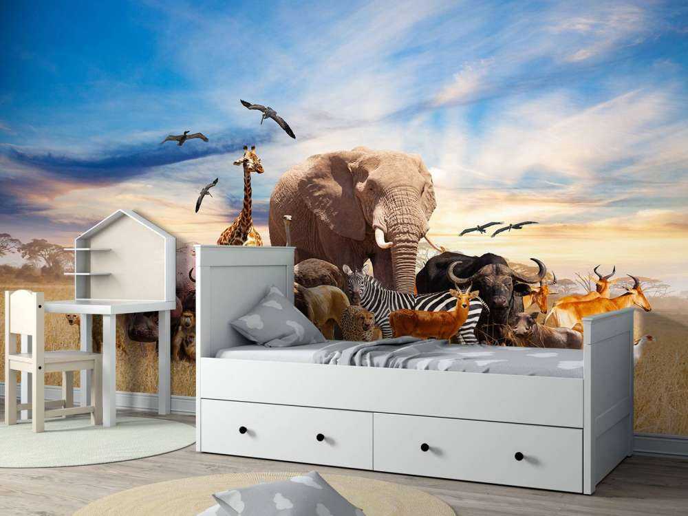 Gruppo di animali africani