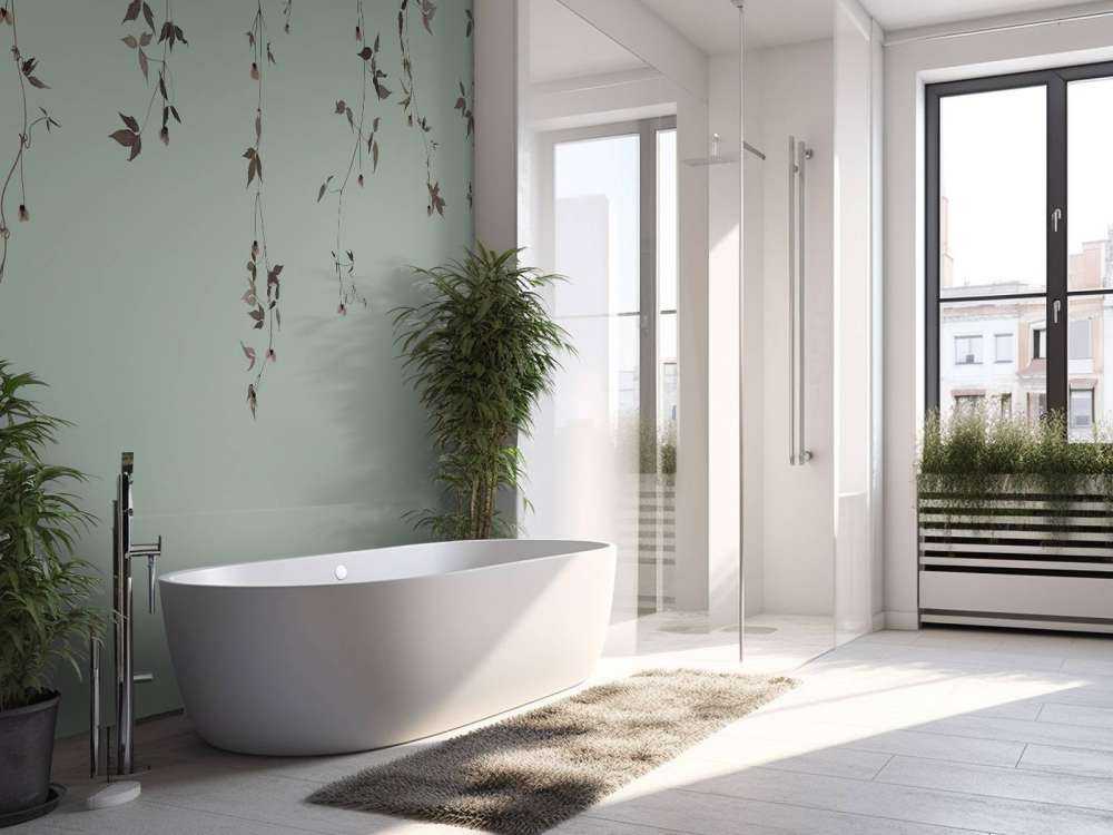 Rametti di clematide su grigio verde