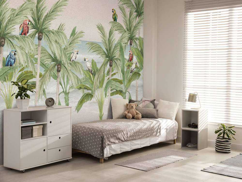 Pappagalli sulla spiaggia a colori