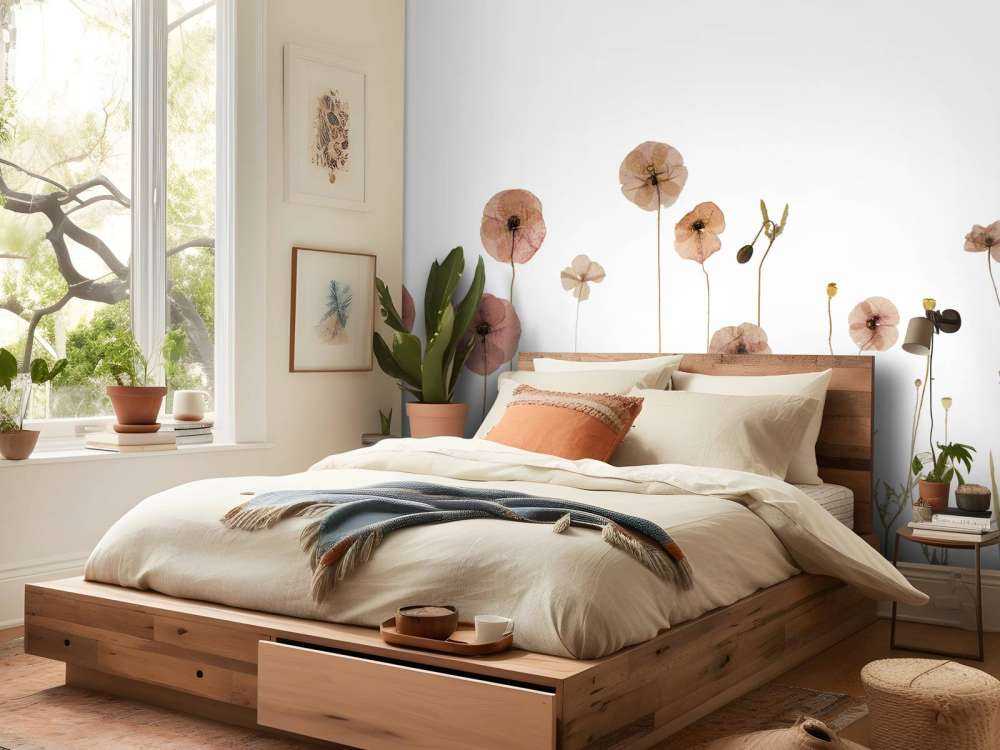 Campo di fiori di papavero colorato