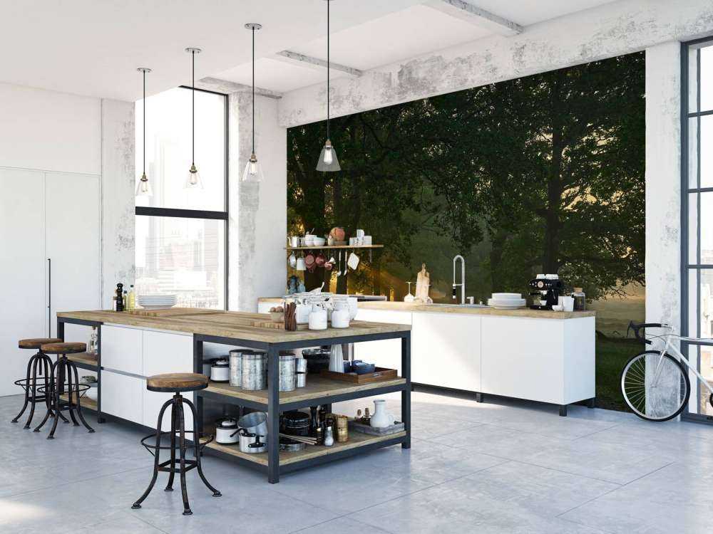 Sentiero senza fine con alberi