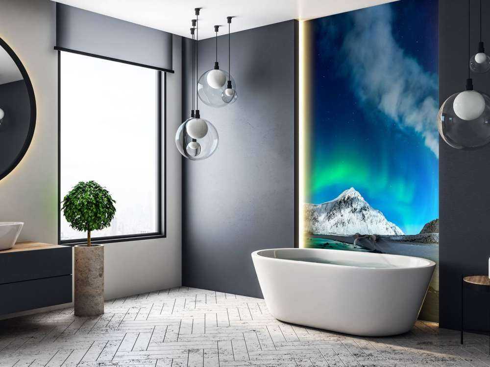 L'aurora boreale sopra le montagne