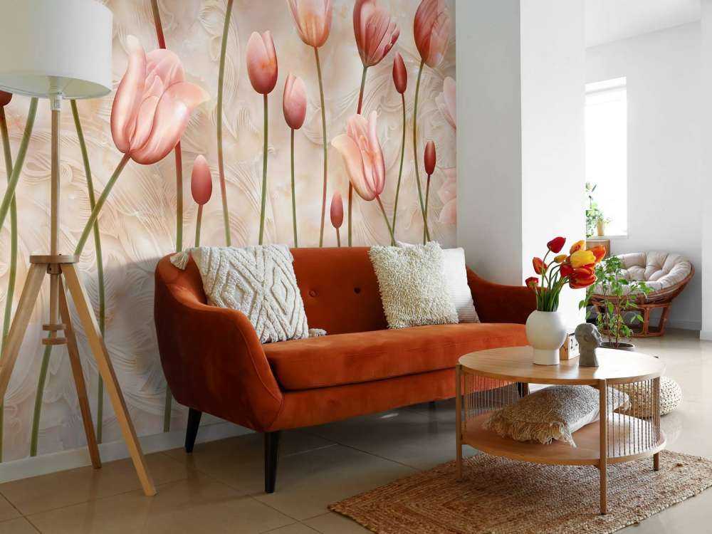 Tulipanes rosas ondulantes