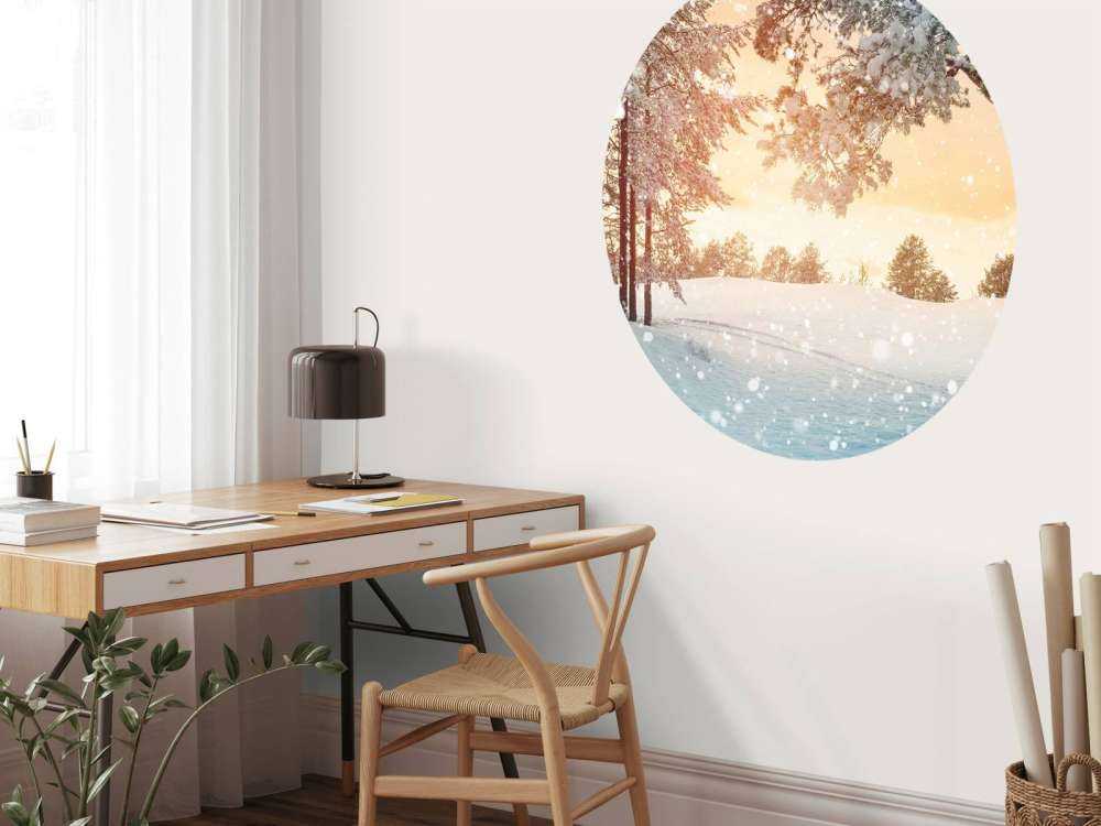 Alberi di pino con neve