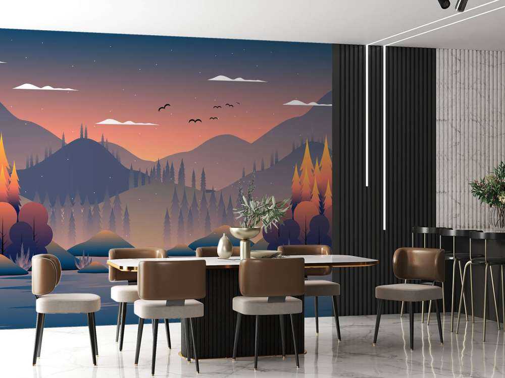 Illustrazione della foresta autunnale