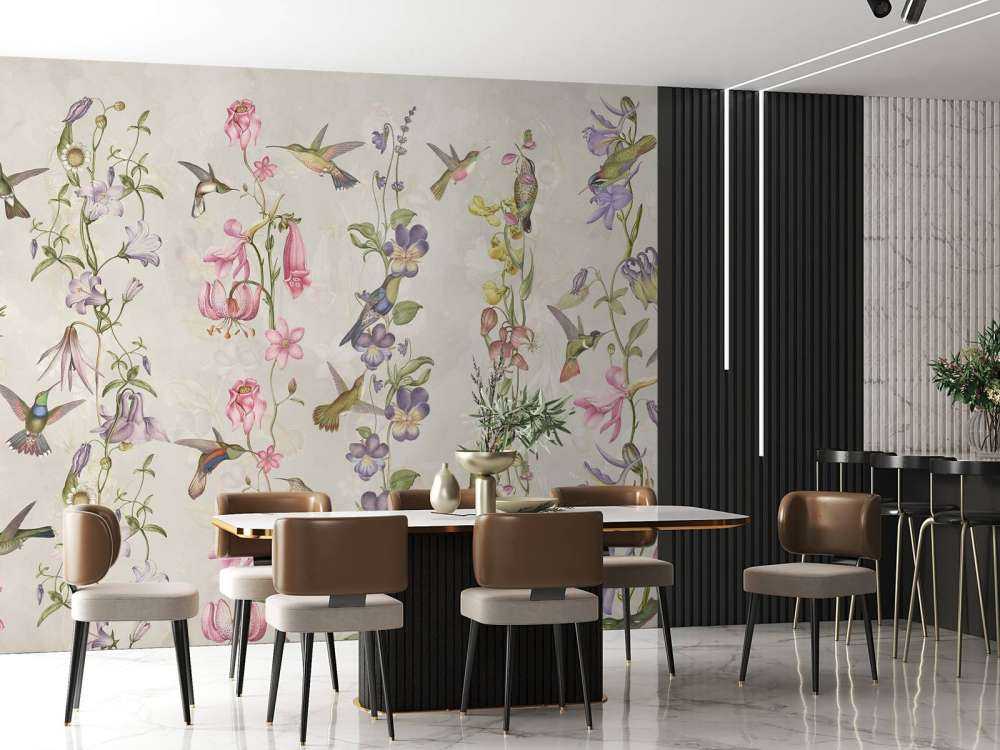 Fiori di prato e giardino taupe