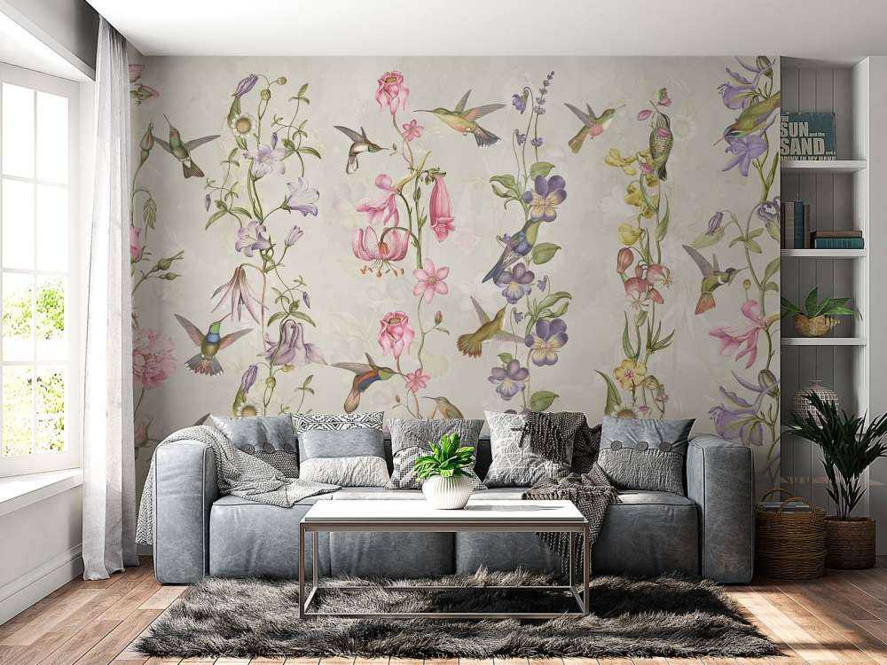 Fiori di prato e giardino taupe