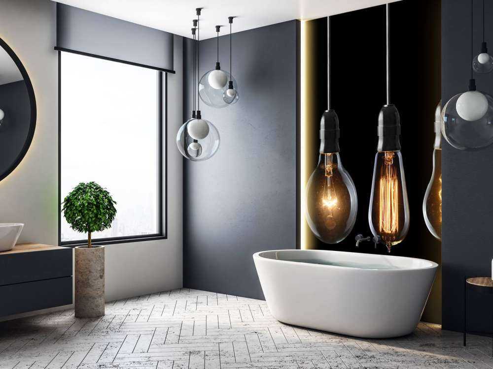 Lampade su sfondo nero