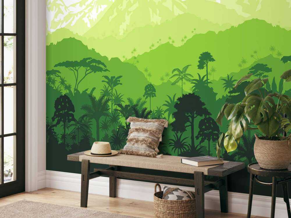 Alberi della giungla e alte montagne