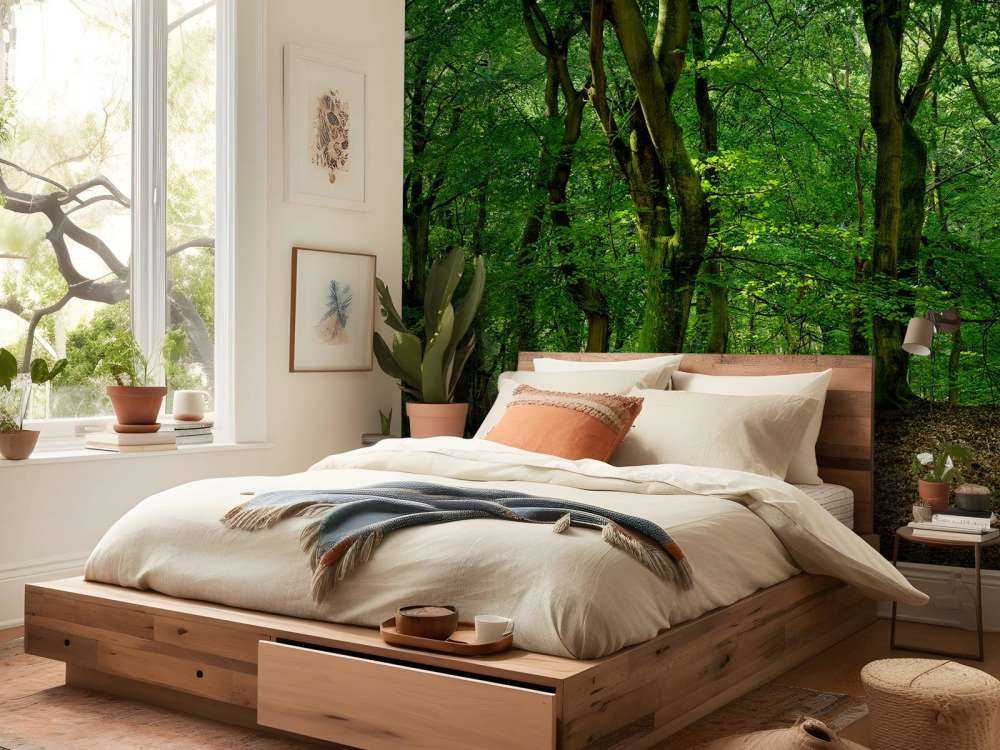 Alberi con foglie verdi 