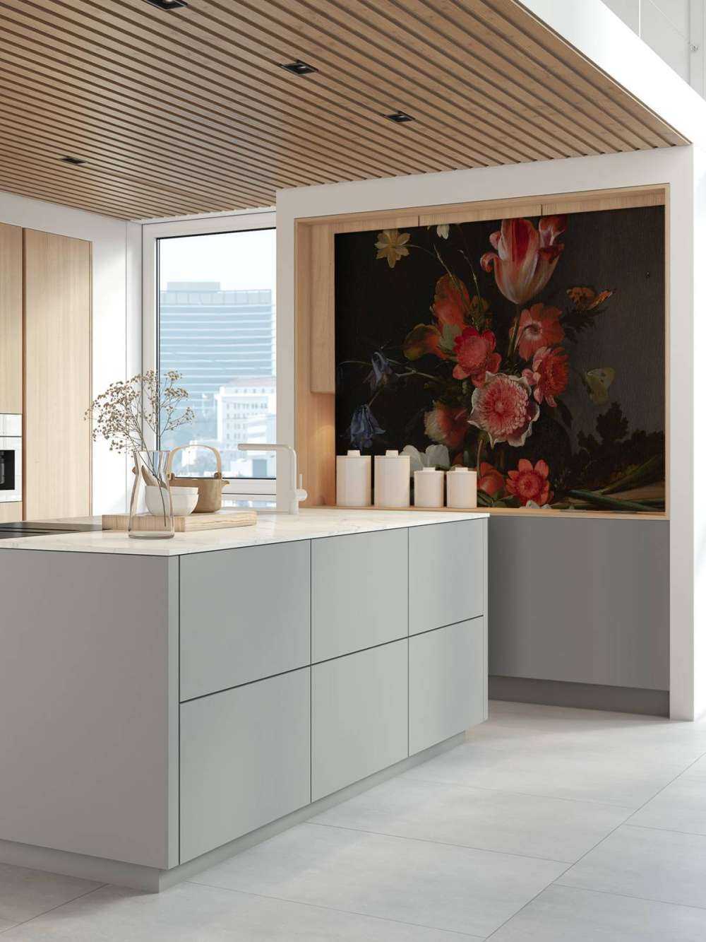 Natura morta con un bouquet in sviluppo