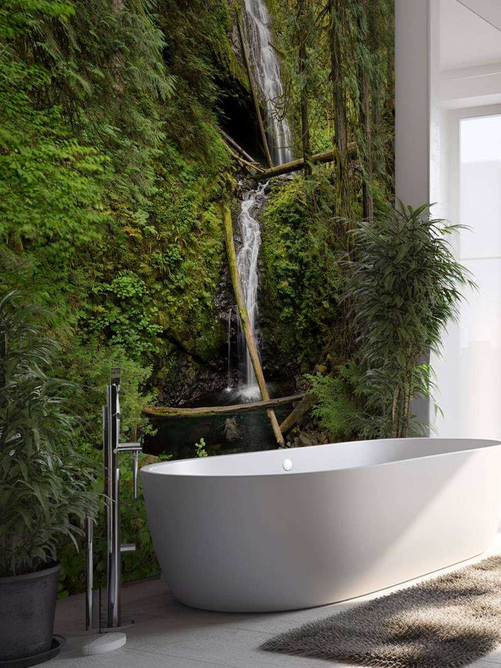 Cascata con alberi caduti