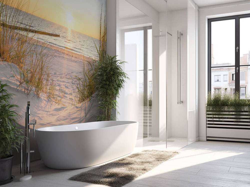 Spiaggia di dune con tramonto