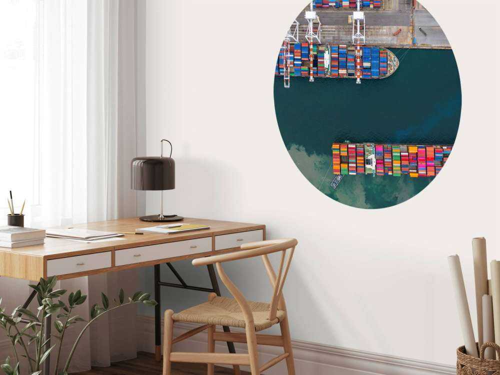 Vista dall'alto delle navi portacontainer