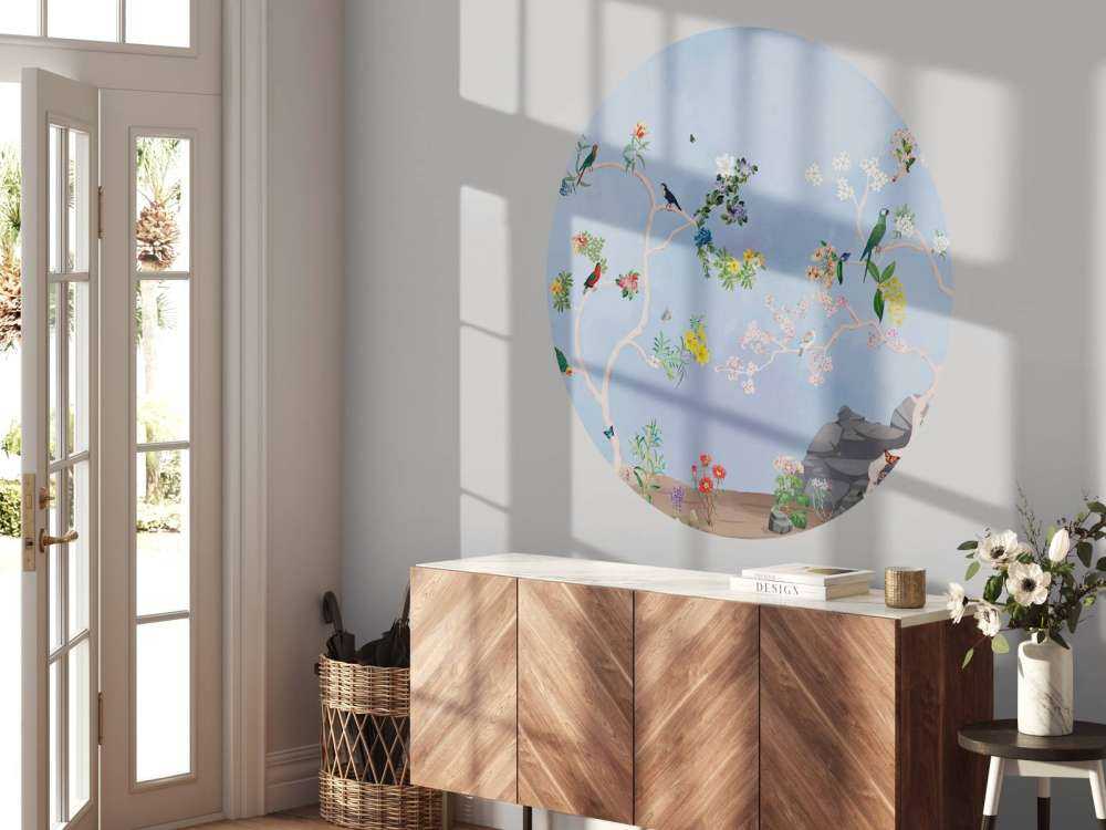 Uccelli nel Giardino Panorama Blu