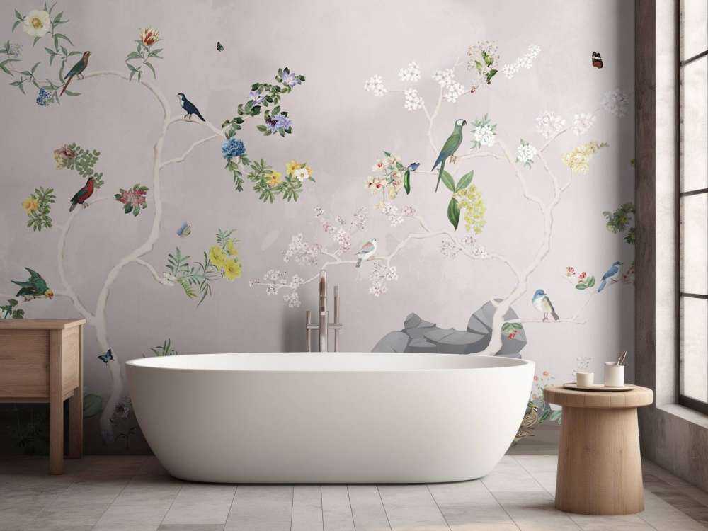 Birds in Garden Panorama 4